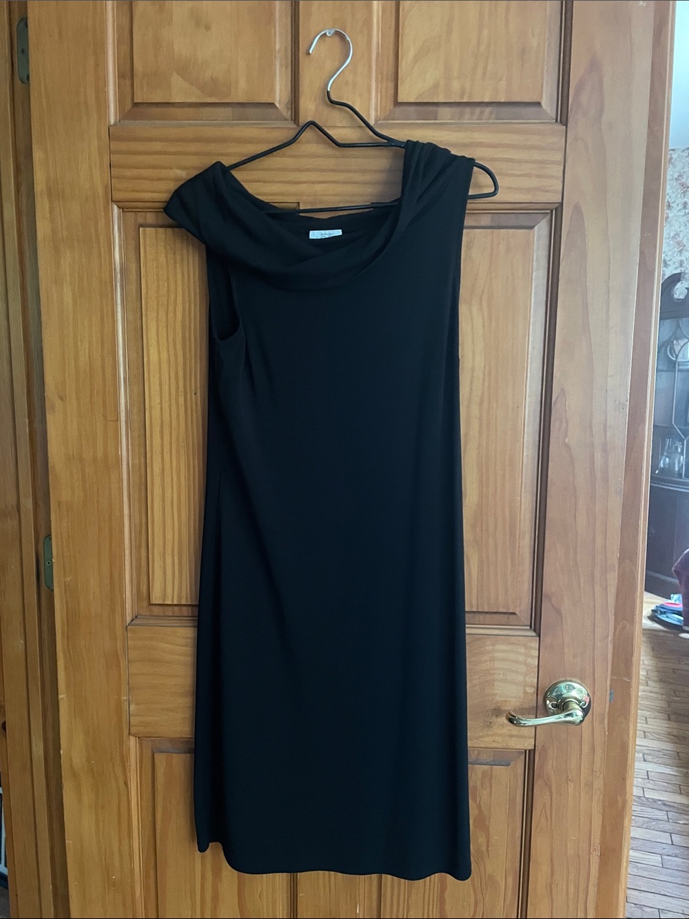 LOFT Black One-Shoulder Cowl Neck Dress